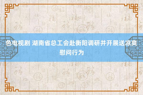 色电视剧 湖南省总工会赴衡阳调研并开展送凉爽慰问行为