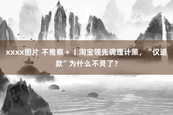 xxxx图片 不雅察＋丨淘宝领先调理计策，“仅退款”为什么不灵了？