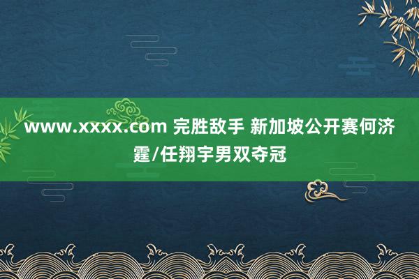 www.xxxx.com 完胜敌手 新加坡公开赛何济霆/任翔宇男双夺冠