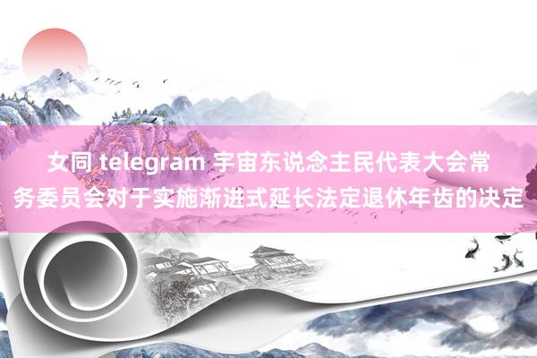 女同 telegram 宇宙东说念主民代表大会常务委员会对于实施渐进式延长法定退休年齿的决定