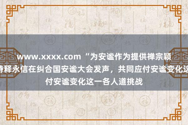 www.xxxx.com “为安谧作为提供禅宗颖异”少林寺住持释永信在纠合国安谧大会发声，共同应付安谧变化这一各人道挑战